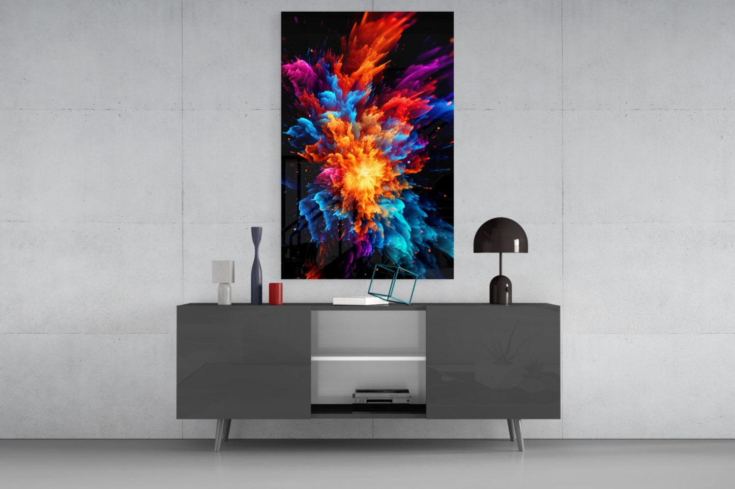 Color Flower Glass Wall Art