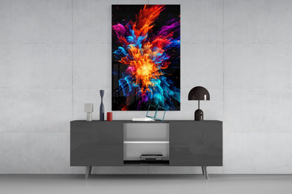 Color Flower Glass Wall Art