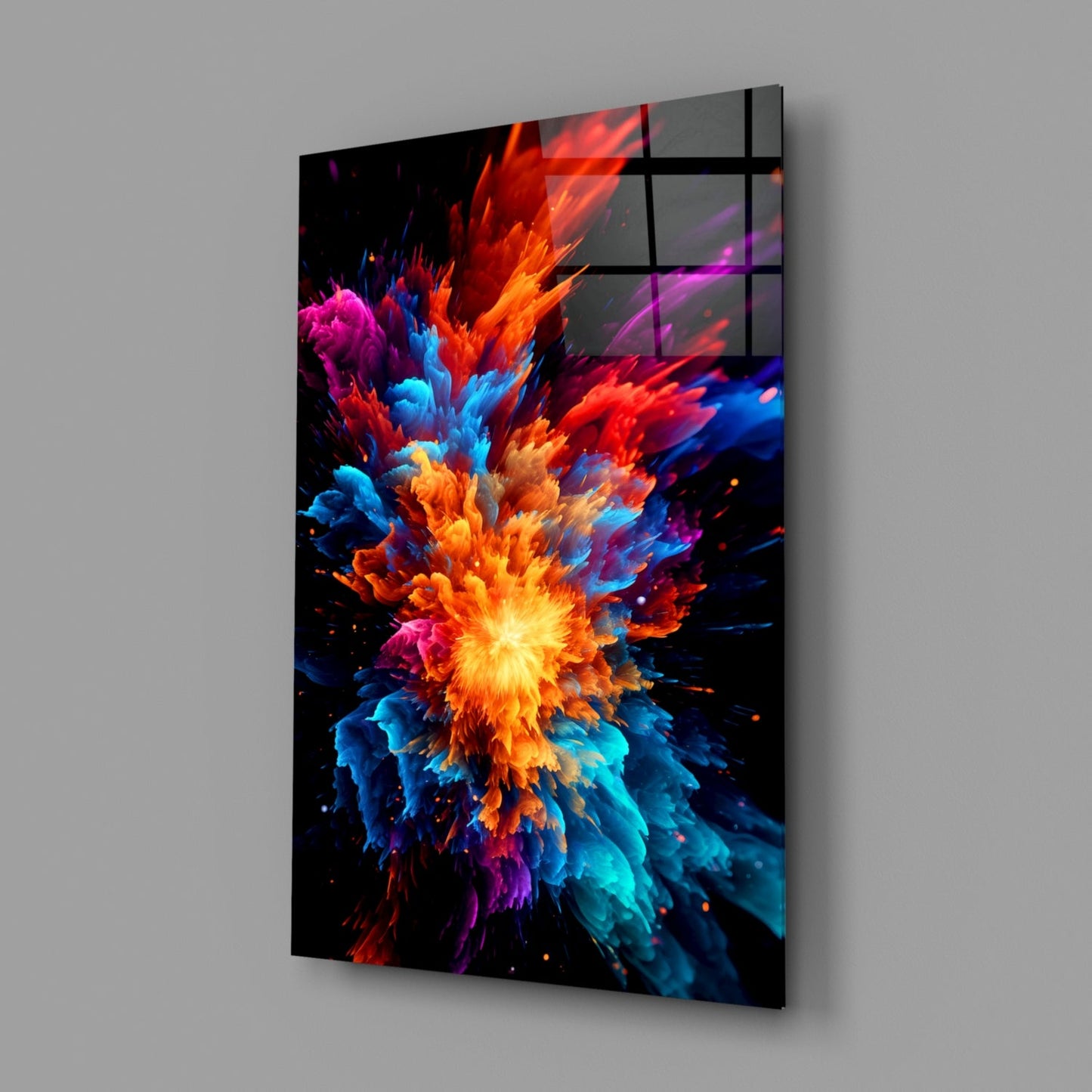 Color Flower Glass Wall Art