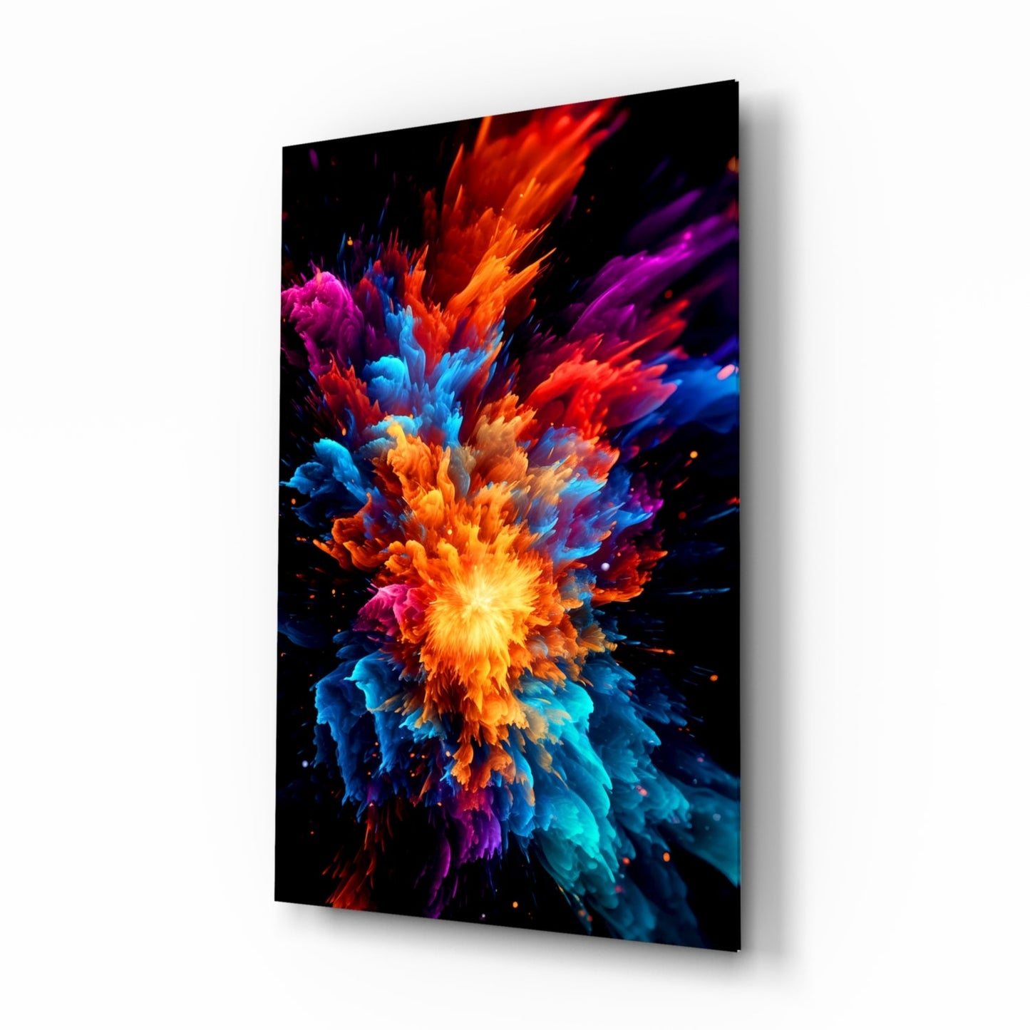 Color Flower Glass Wall Art