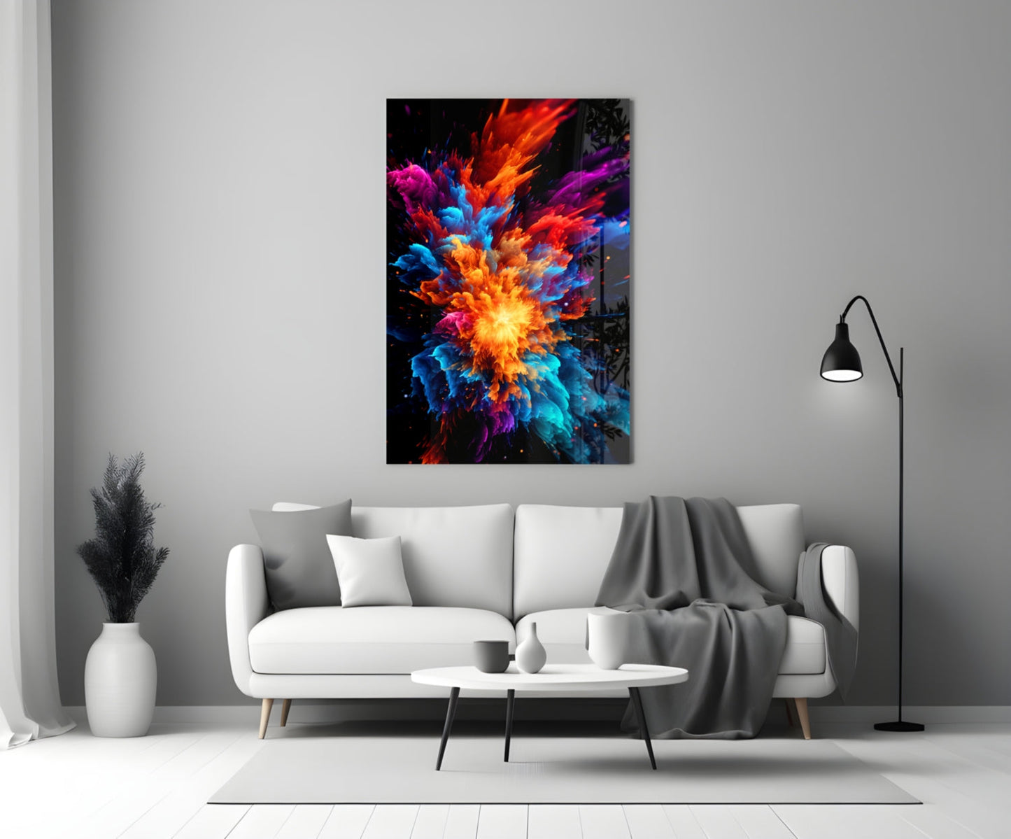 Color Flower Glass Wall Art