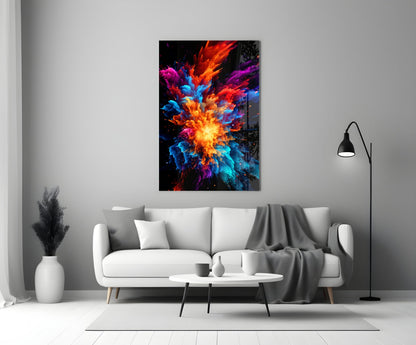 Color Flower Glass Wall Art