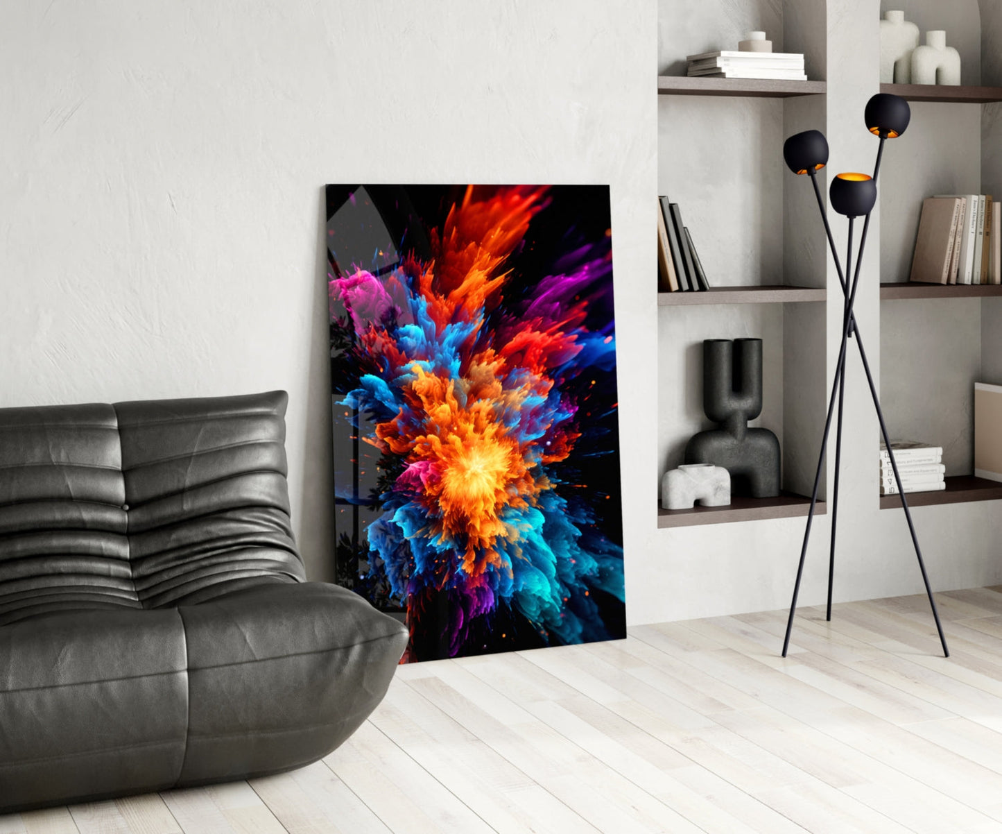 Color Flower Glass Wall Art