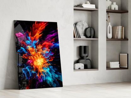 Color Flower Glass Wall Art
