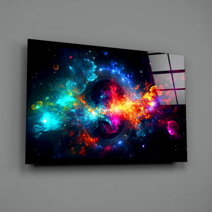Cosmic Nebula Black Hole Glass Wall Art