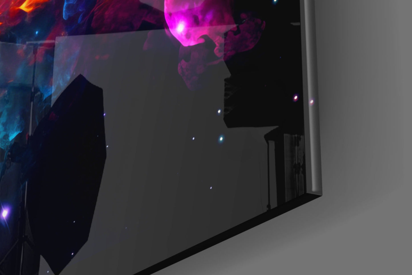 Cosmic Nebula Black Hole Glass Wall Art