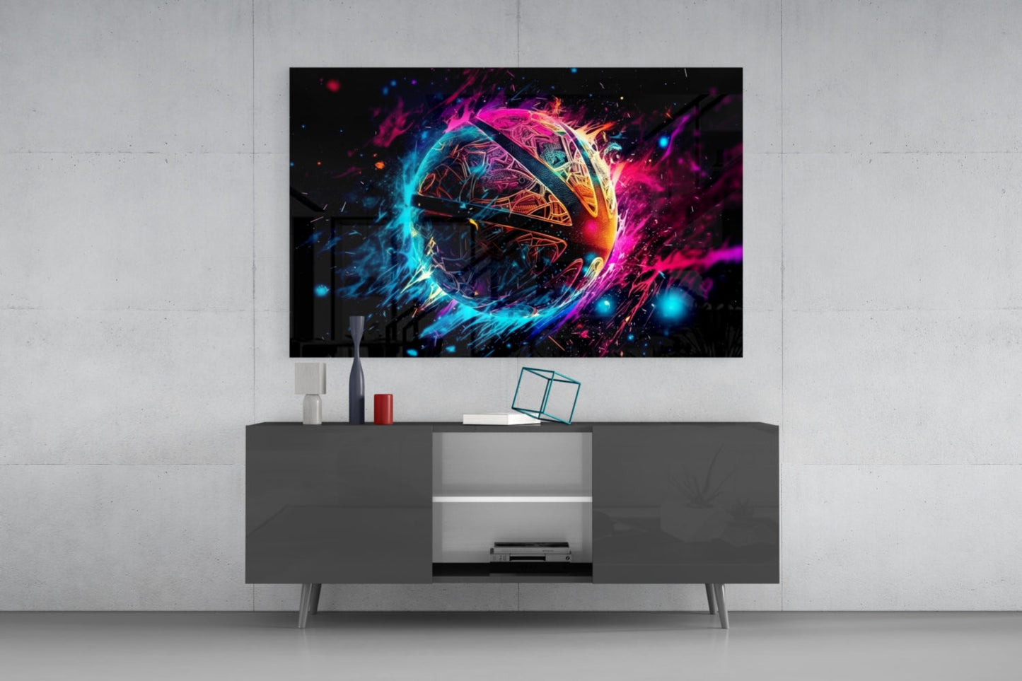 Cosmic Fireball Glass Wall Art