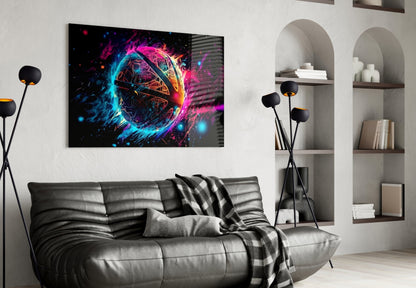 Cosmic Fireball Glass Wall Art