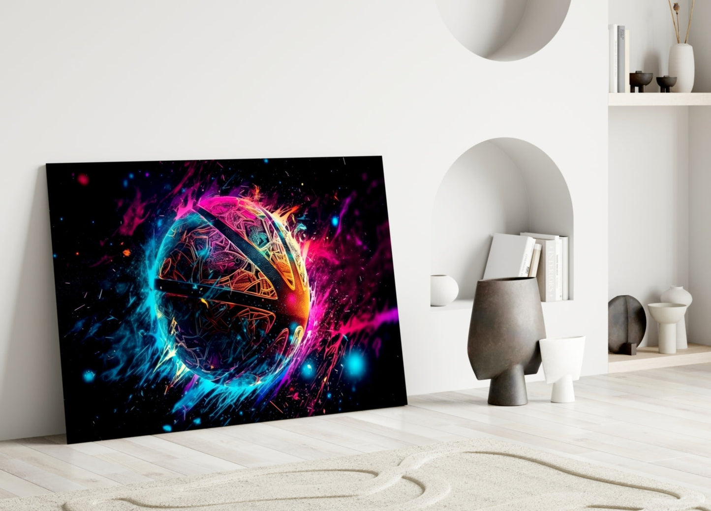 Cosmic Fireball Glass Wall Art