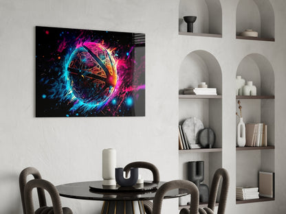 Cosmic Fireball Glass Wall Art