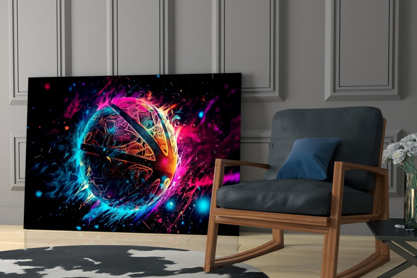 Cosmic Fireball Glass Wall Art