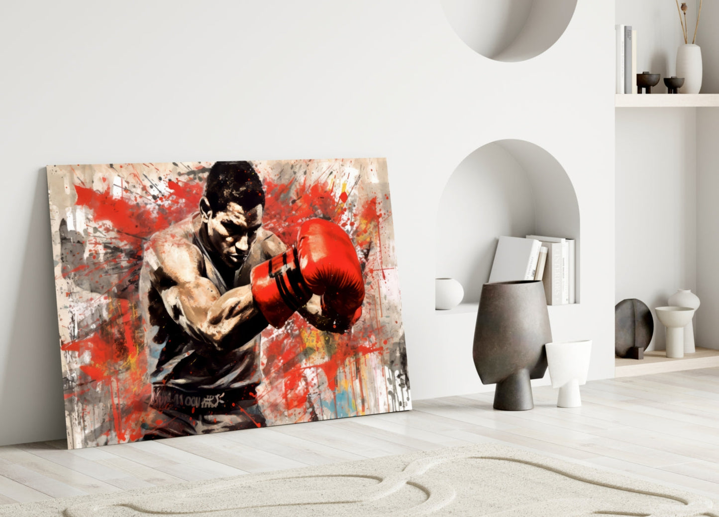 Boxer Noir Portrait Glass Wall Art