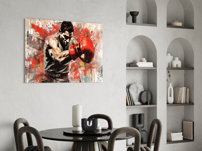 Boxer Noir Portrait Glass Wall Art