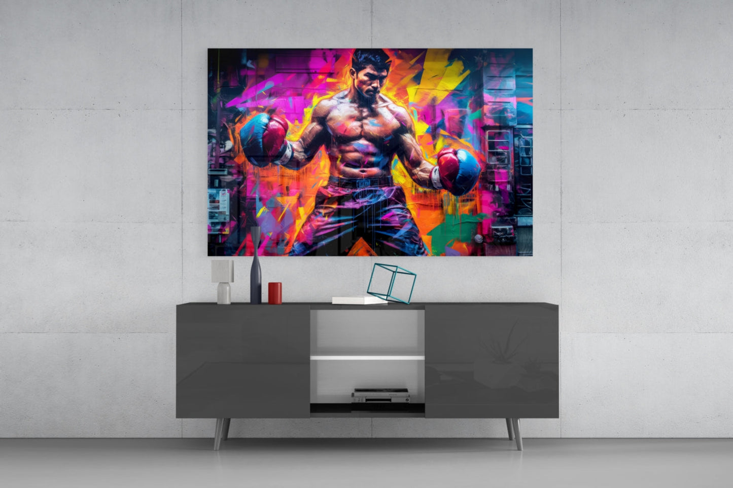 Boxer Pop Art Glass Wall Art