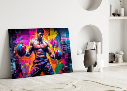 Boxer Pop Art Glass Wall Art