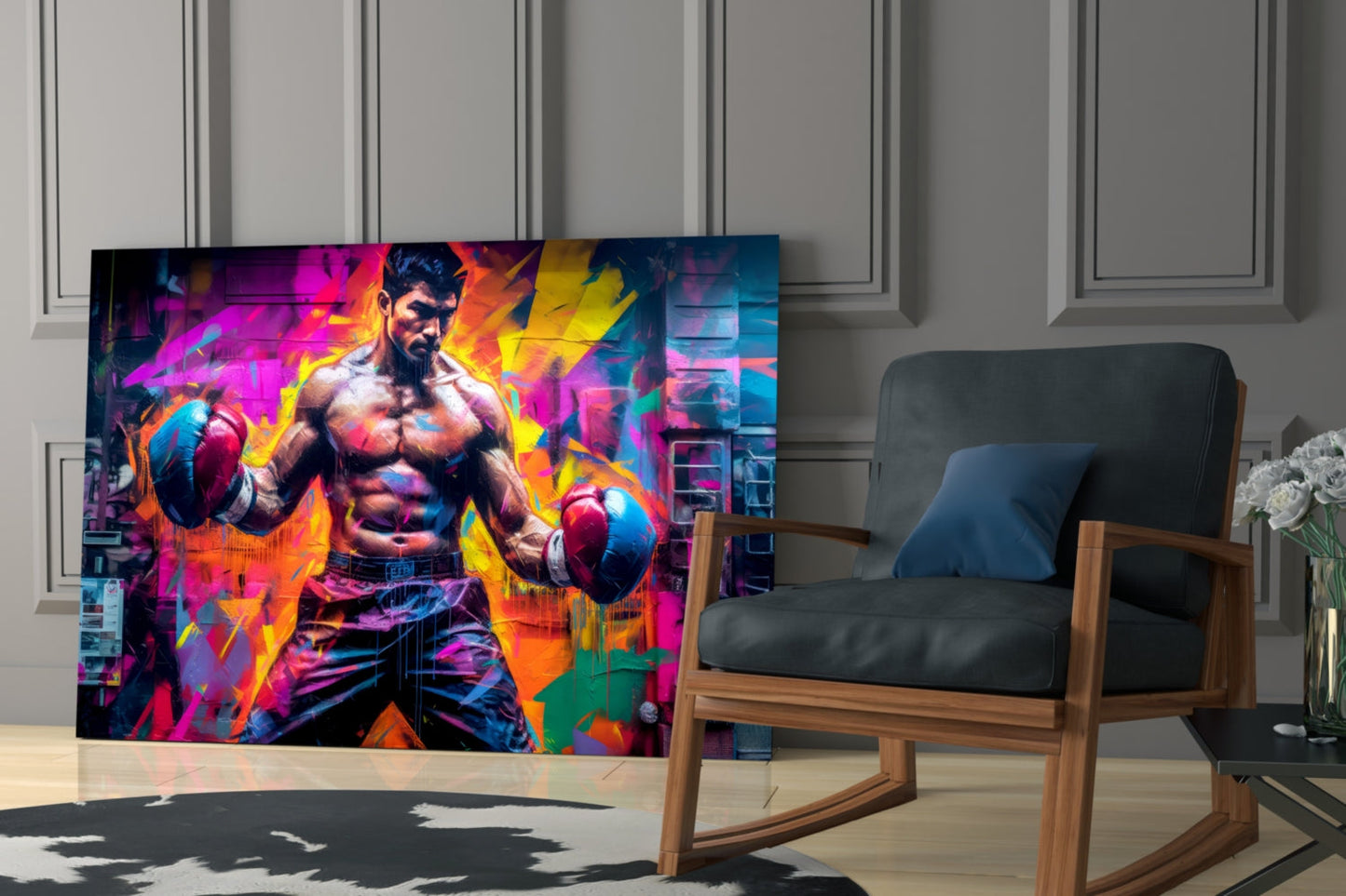 Boxer Pop Art Glass Wall Art