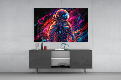 Nebula Cloud Astronaut Glass Wall Art