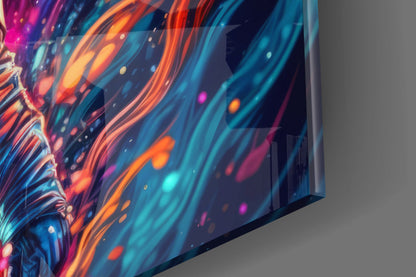 Nebula Cloud Astronaut Glass Wall Art