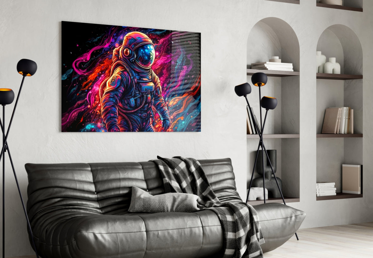Nebula Cloud Astronaut Glass Wall Art
