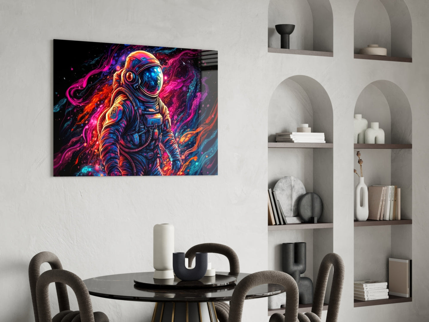 Nebula Cloud Astronaut Glass Wall Art