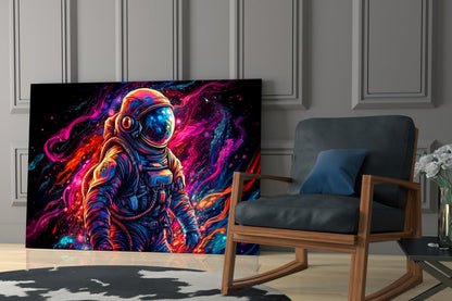 Nebula Cloud Astronaut Glass Wall Art