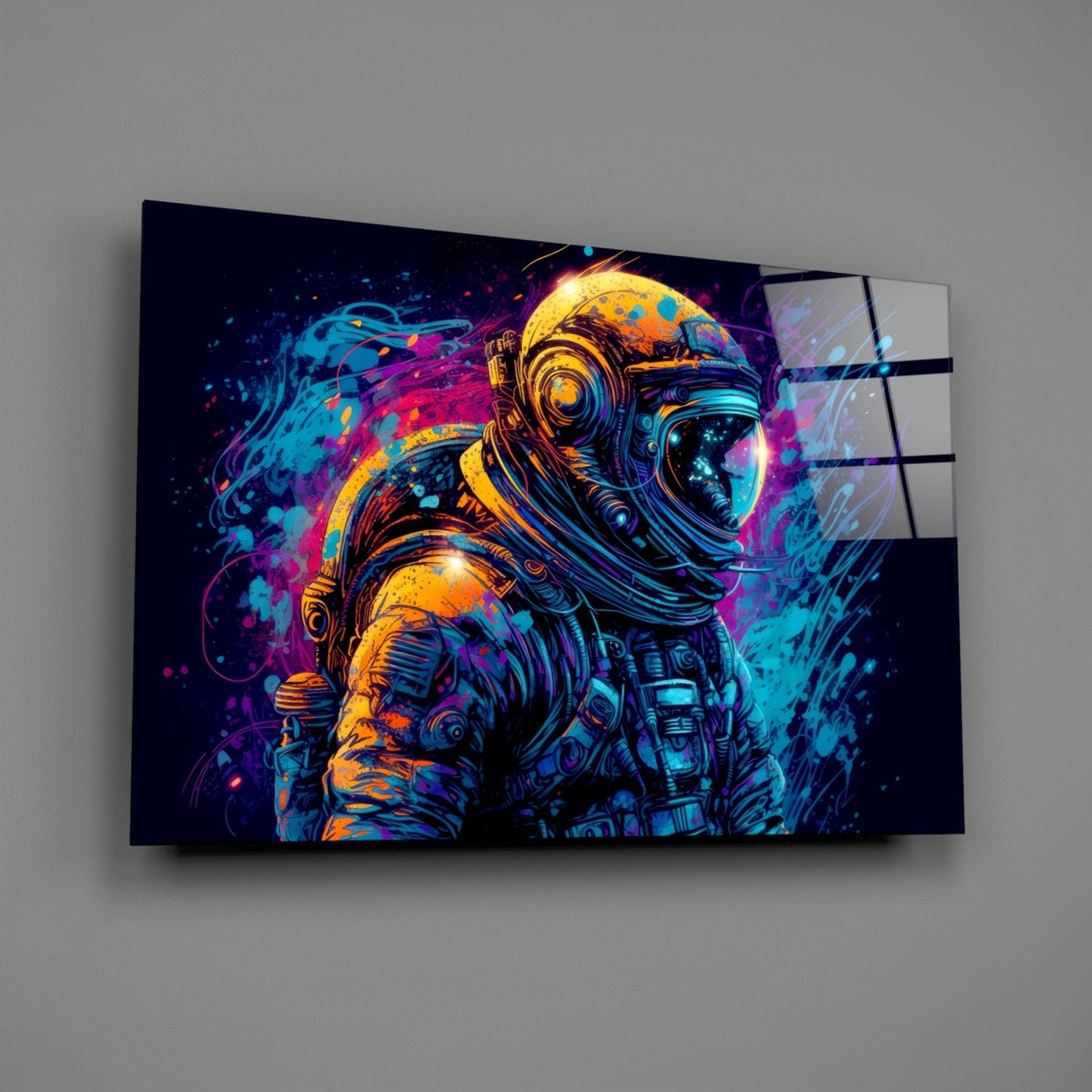 Astronaut Pop Art Glass Wall Art