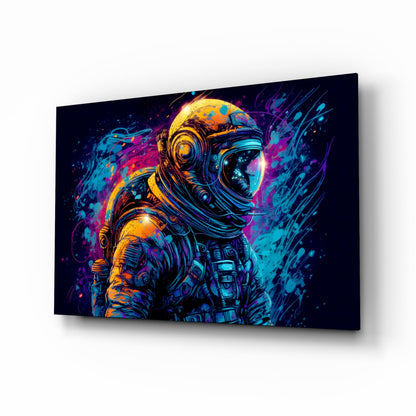 Astronaut pop art glass wall art