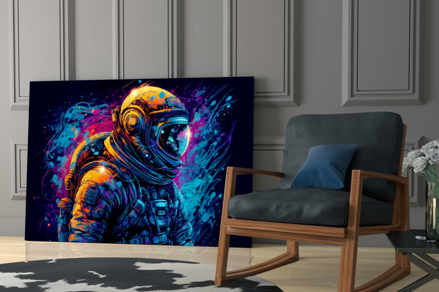 Astronaut Pop Art Glass Wall Art