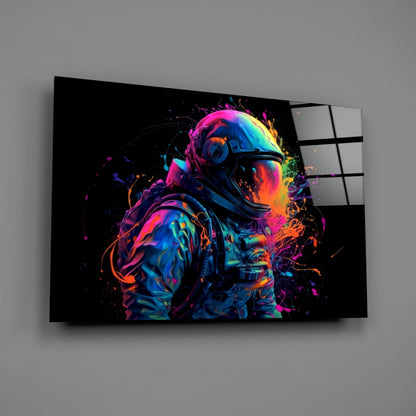 Astronaut Splatter Glass Wall Art