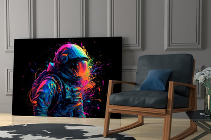 Astronaut Splatter Glass Wall Art