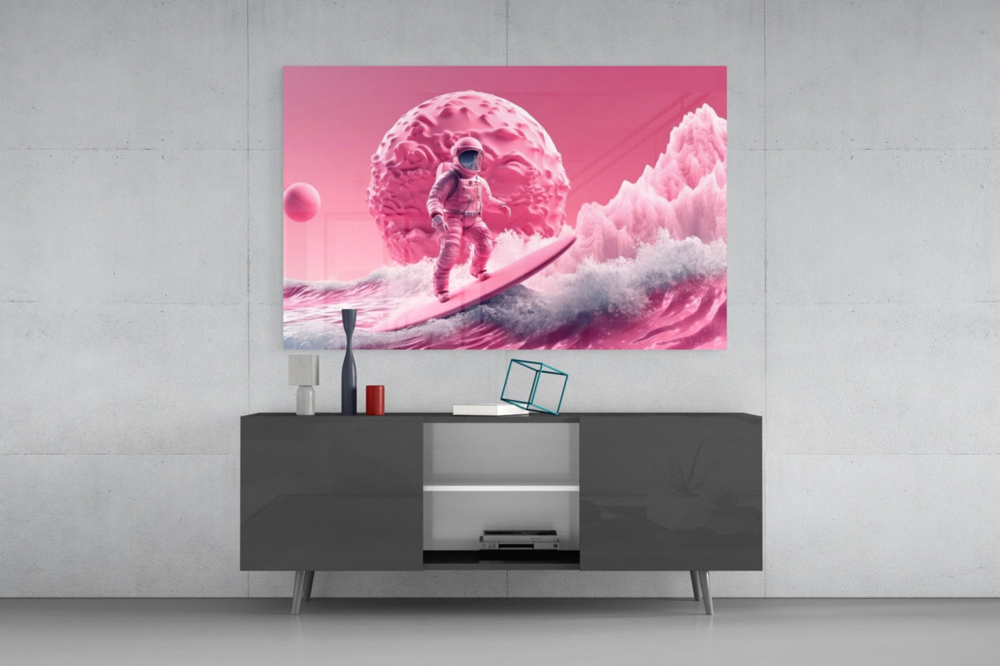 Pinky Space Glass Wall Art