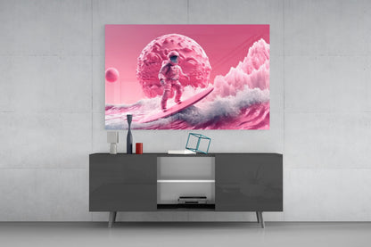 Pinky Space Glass Wall Art