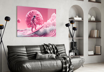 Pinky Space Glass Wall Art