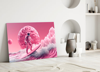 Pinky Space Glass Wall Art