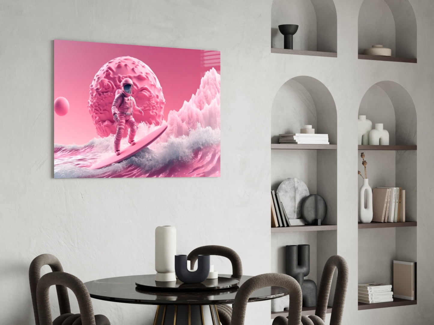 Pinky Space Glass Wall Art