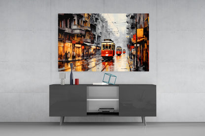 Tram Glass Wall Art