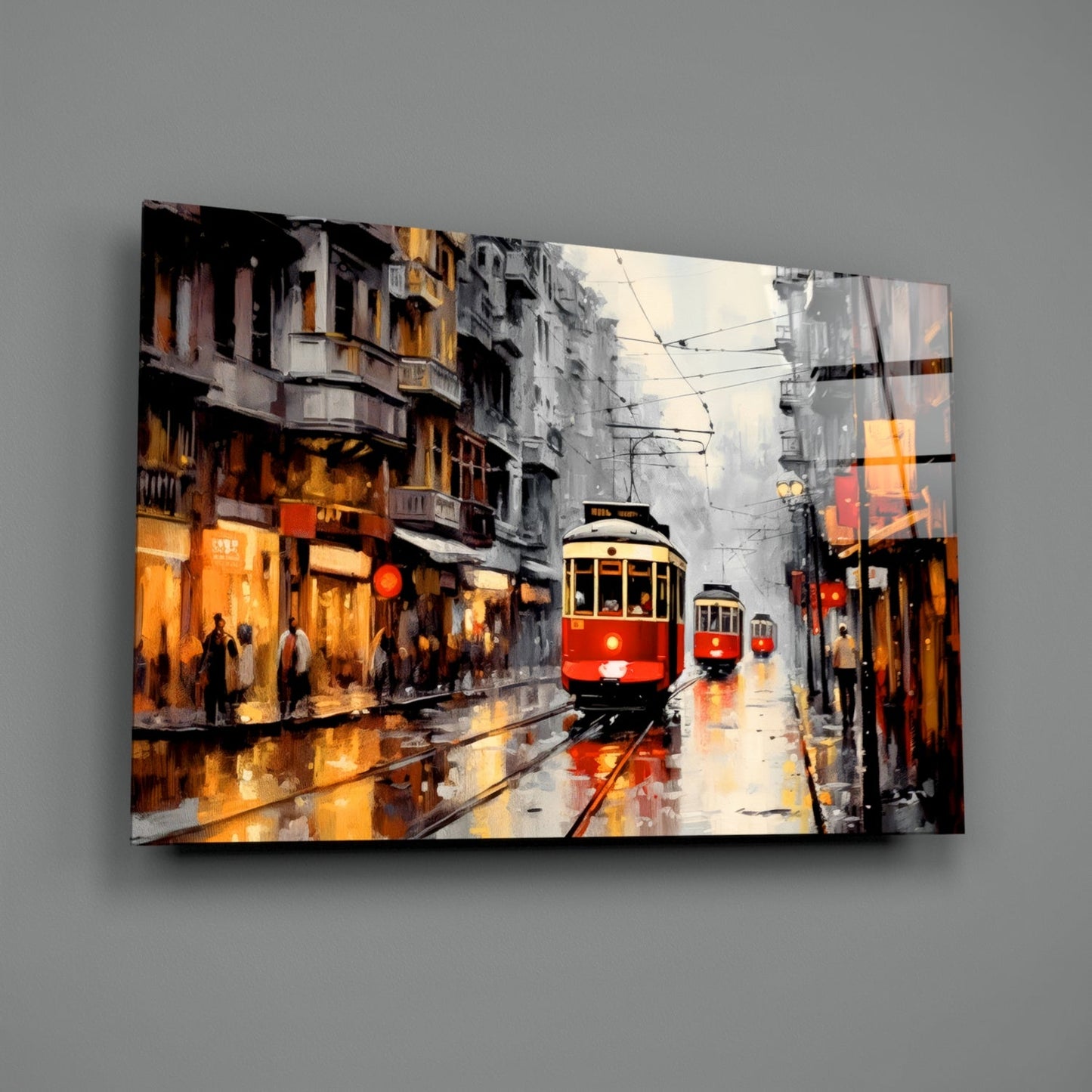 Tram Glass Wall Art