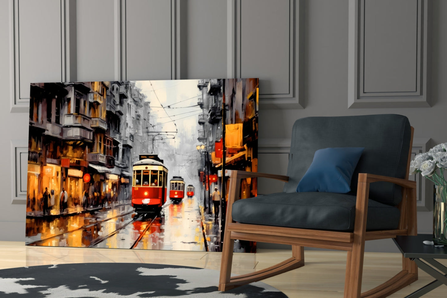 Tram Glass Wall Art