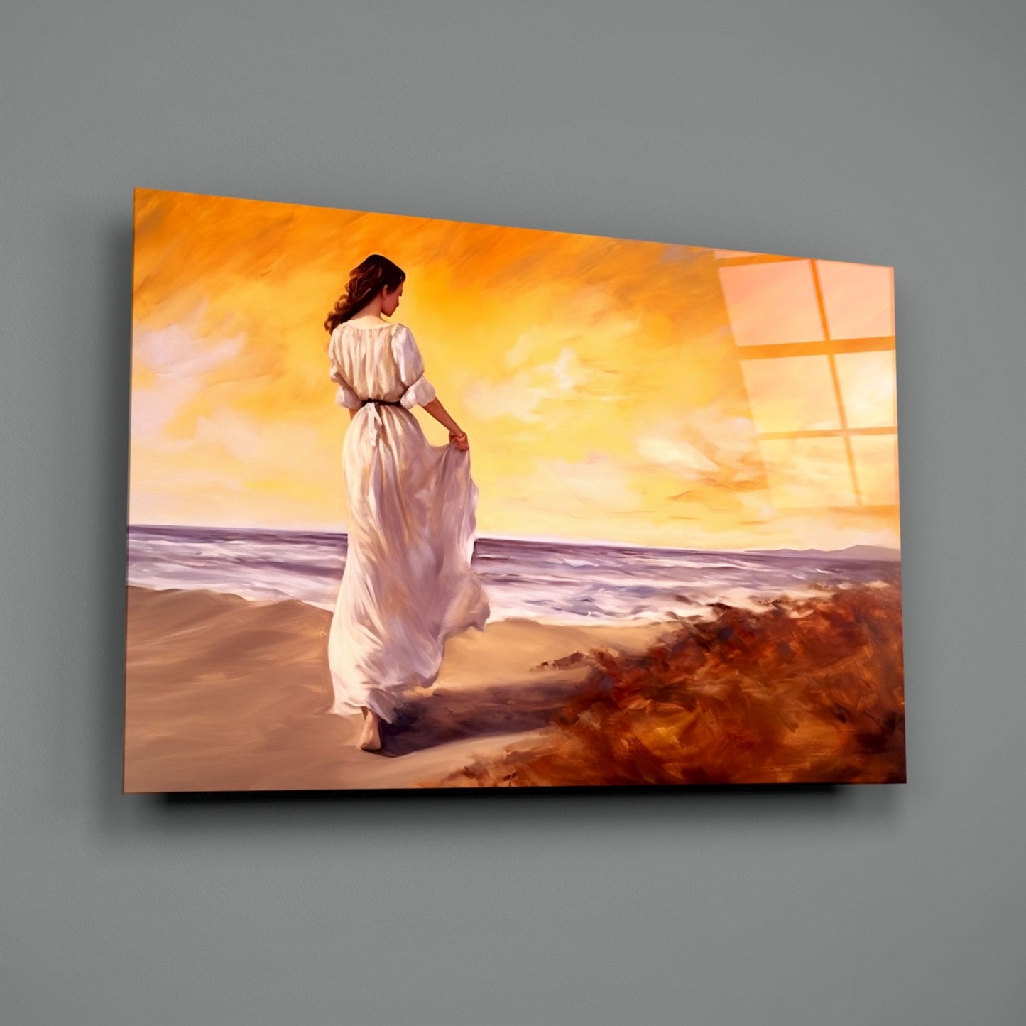 Beach Walk Glass Wall Art