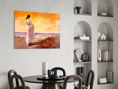 Beach Walk Glass Wall Art