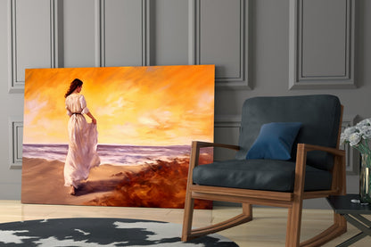 Beach Walk Glass Wall Art
