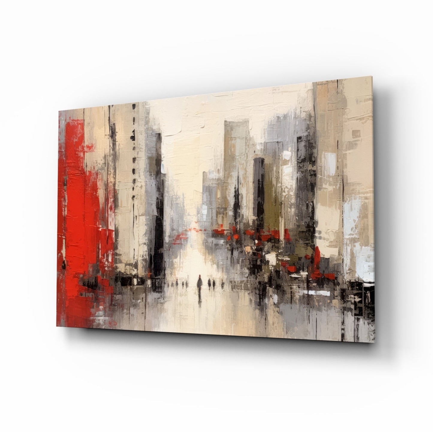 City Silhouette abstract glass wall art