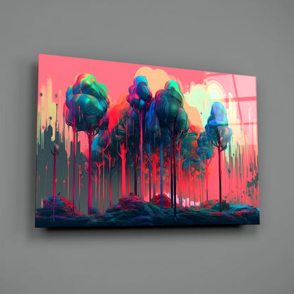 Pink Treetops Glass Wall Art