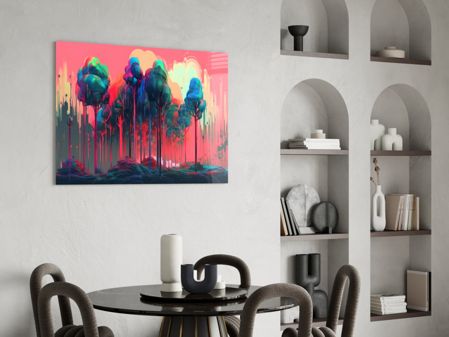 Pink Treetops Glass Wall Art