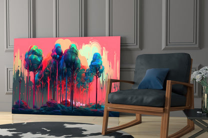 Pink Treetops Glass Wall Art
