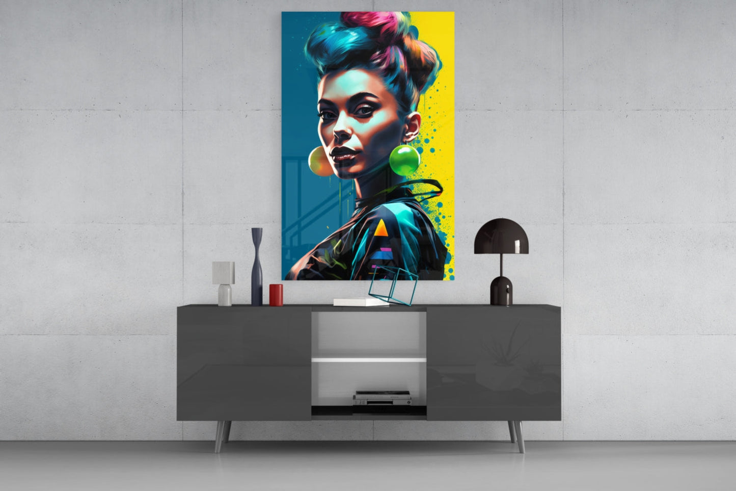 Earrings Glass Wall Art