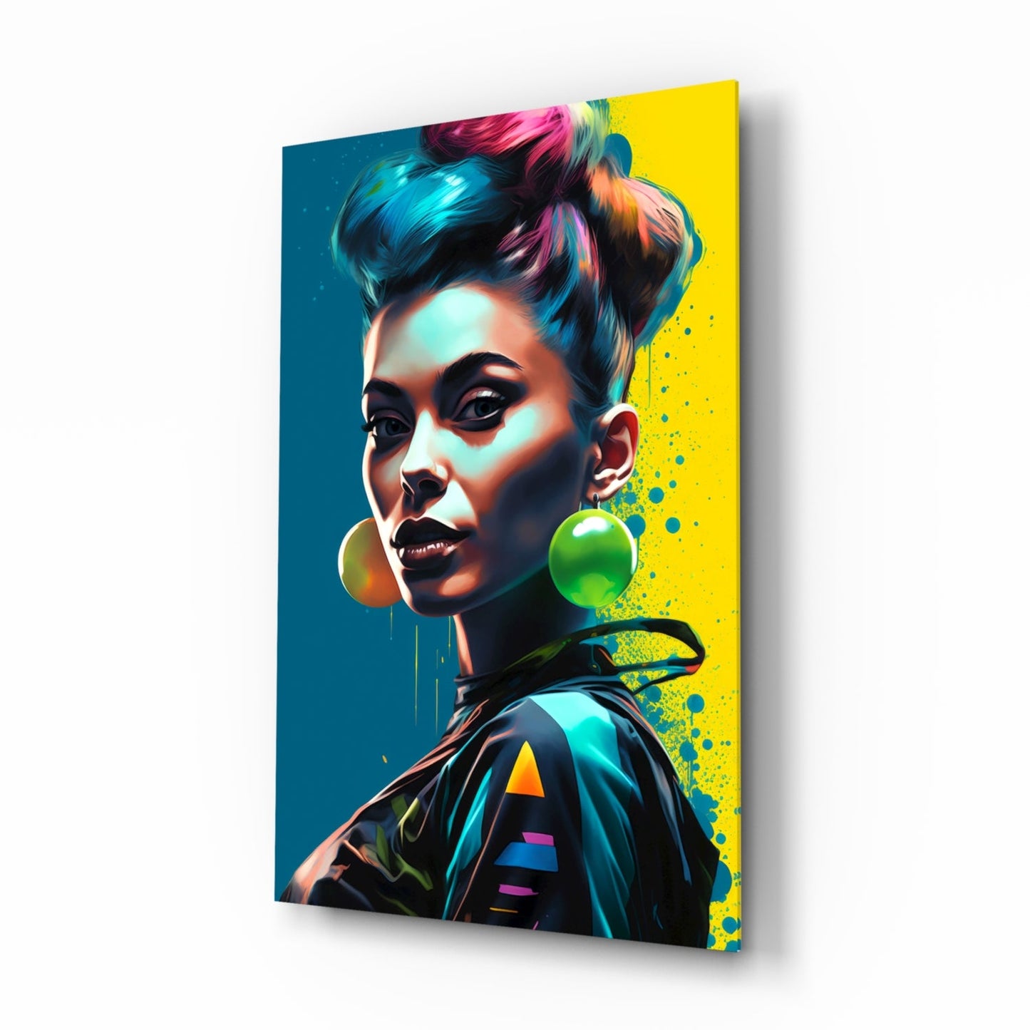 Earrings pop-art glass wall art print