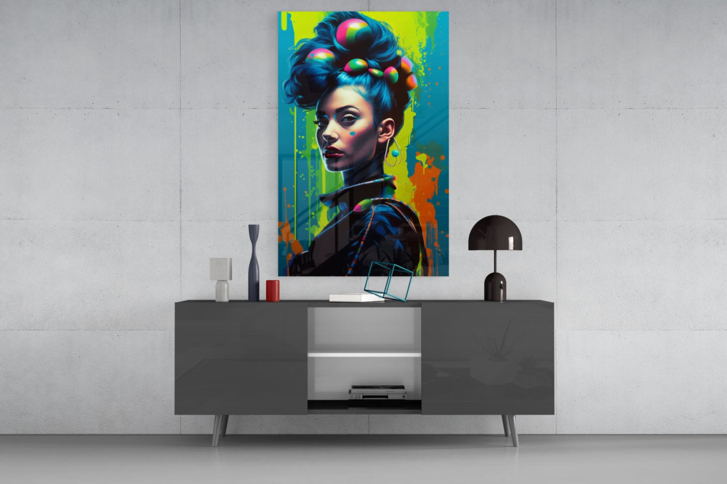 Hair Style Glass Wall Art