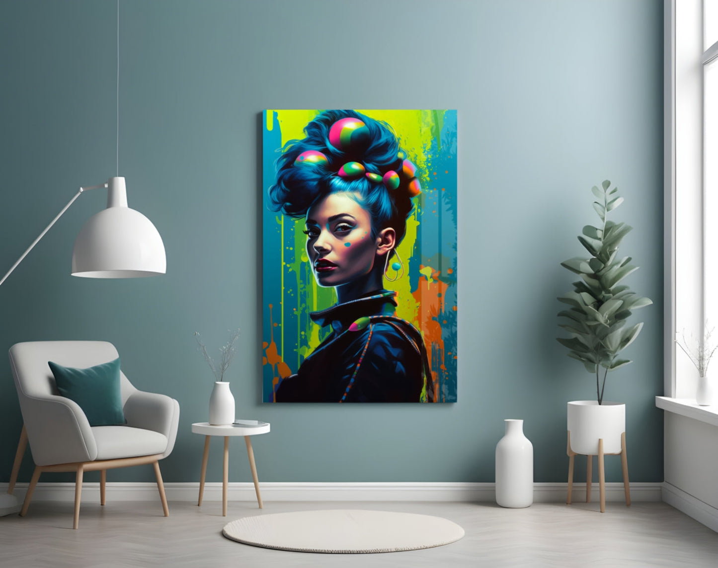 Hair Style Glass Wall Art