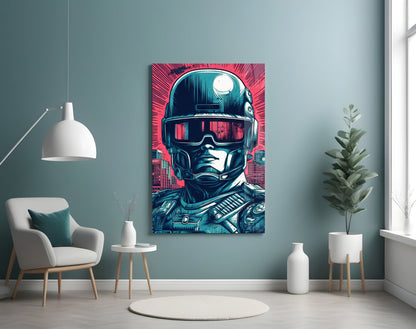 Sci-Fi Soldier Glass Wall Art
